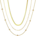 wgoud Gold Necklace for Women Waterproof,14K Real Gold Plated Herringbone Choker Necklace for Women Trendy, Dainty Gold Chain Necklaces Stack,Simple Layered Gold Necklaces for Women Jewelry Gifts