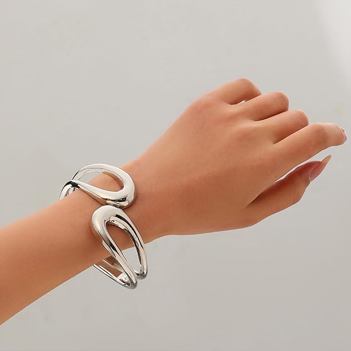Otxas Chunky Bracelet for Women Irregular Cuff Bracelets for Women Trendy Statement Bangle Bracelet Jewelry Gifts