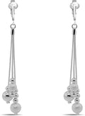 Silver Clip On Earrings For Women, They Look Pierced, Don't Pinch & Won't Fall Off, Hypoallergenic & Lightweight