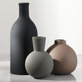 Ceramic Vase Set of 3 | Neutral Vases Home Decor | Modern Flower Pottery Vases by ooit