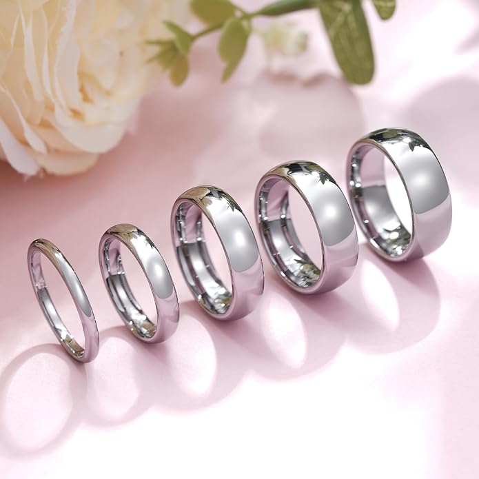 King Will Tungsten Carbide Wedding Band for Men Women Promise Rings for Couples Domed High Polish