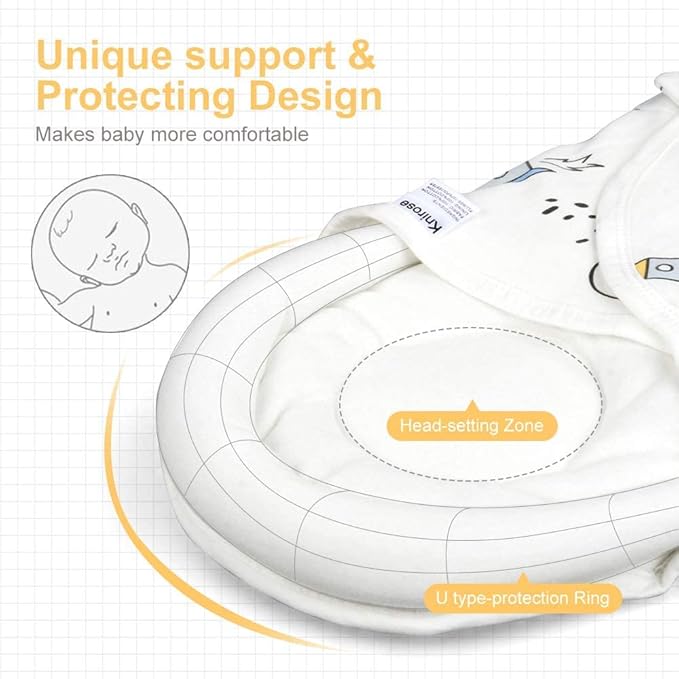 Premium Soft Cotton Baby Swaddle Blankets, Unisex Baby Blanket Wrap for Newborn Baby Boys Girls, Skin Friendly Wearable Swaddling Sleep Sack Calms Startle Reflex (White, 0-3 Months + 3-6 Months)