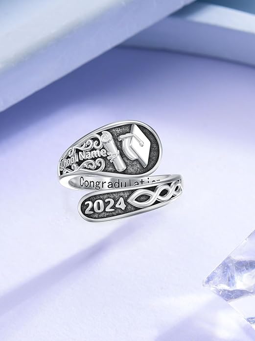 Midari Sun and Moon/Bee/Celtic/Life of Tree/Lotus Spoon Ring for Women 925 Sterling Silver Adjustable Ring Open Ring for Women Men Halloween Birthday Gift