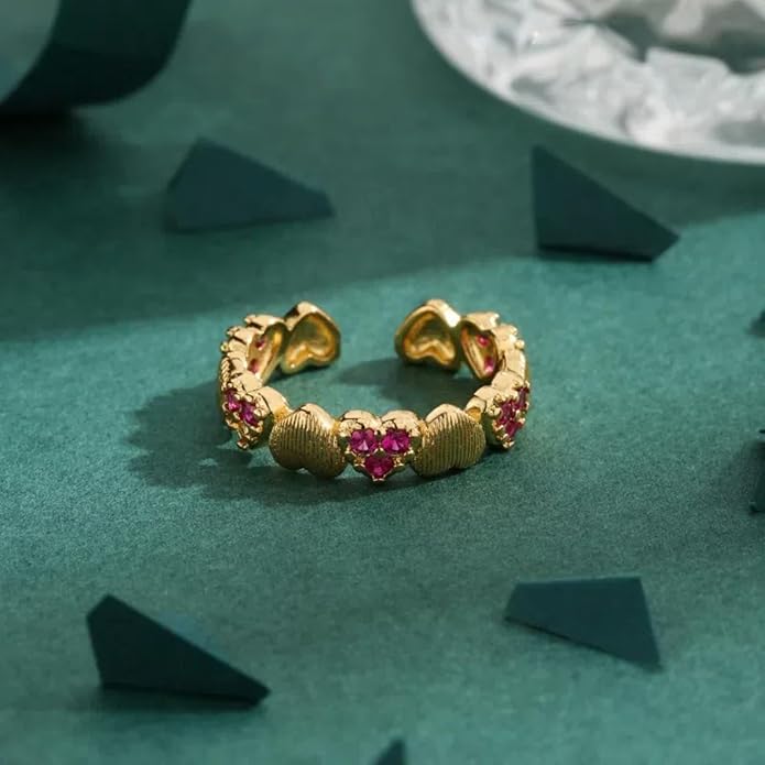 Gold-Plated Butterfly Rings - Vintage Snake Statement Rings with Cubic Zirconia for Women Adjustable Open Rings