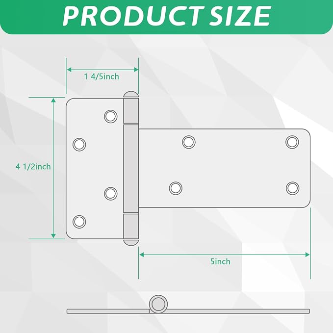 5 in T-Strap Shed Door Hinges, 260 Lbs Capacity, Gate Strap Hinges, Wrought - Image 2