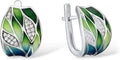 Santuzza 925 Sterling Silver Enamel Pattern Dangle Earrings