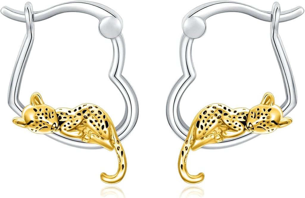 Hypoallergenic Earrings Rabbit Tiger Teddy Koala Puppy Panther Peacock Earrings Sterling Silver Animal Hug Hoop Earrings Jewelry Mothers Day Graduation Birthday Gifts for Women