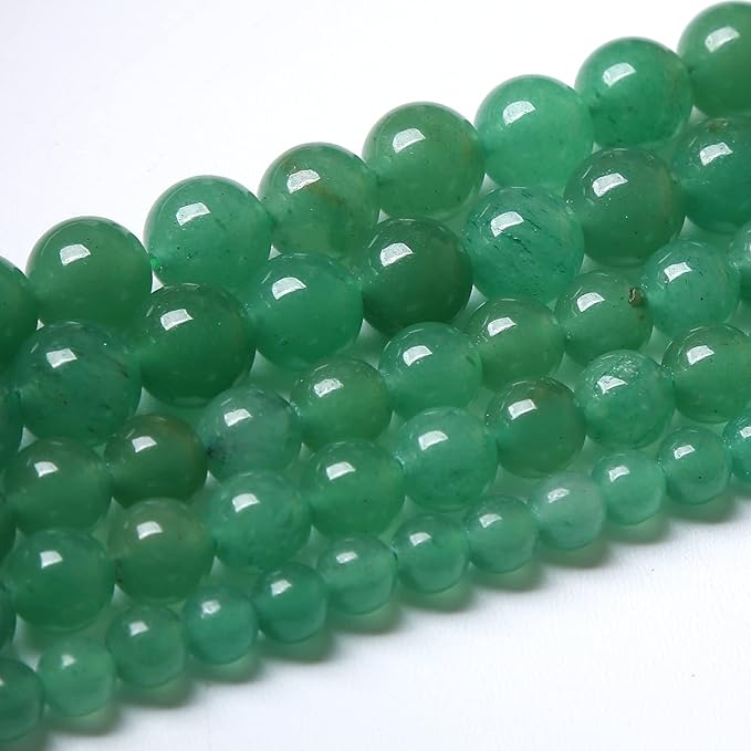 32pcs 12mm Natural Green Aventurine Beads Semi Precious Round Smooth Gemstones Beads for Jewelry Making DIY Necklaces Bracelets