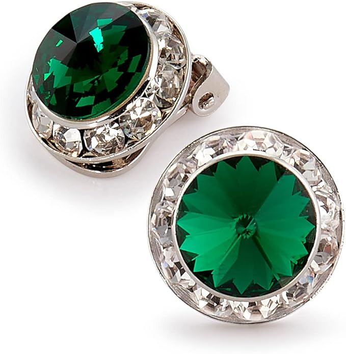 | Colorful Rhinestone Clip On Earrings for Dance, Pageant, Prom, Performance, Wedding, or Special Event