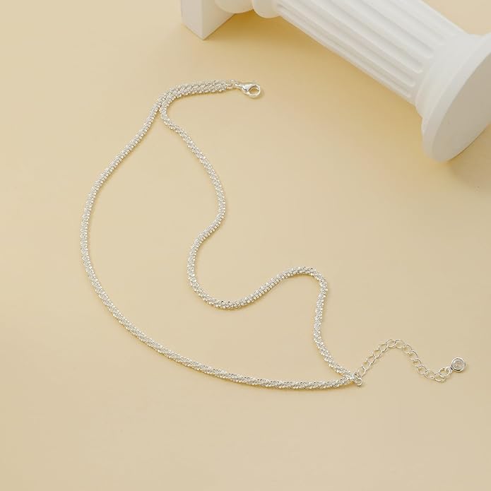 MIDEEO Gold/Silver Ankle Bracelets for Women,14K Gold Anklets for Women Waterproof Cuban Link Heart Beads Herringbone Rhinestone Anklets Set Layered Anklet Bracelets for Women Gold Jewelry Gift