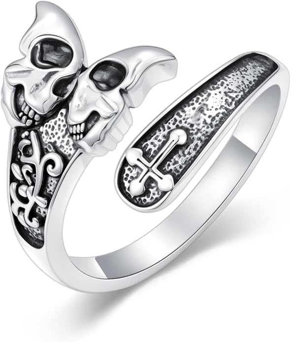 Vintage Adjustable Thumb Rings 925 Sterling Silver Sunflower/Red Cardinal/Butterfly/Turtle/Skull Ring Jewelrry for Women Men