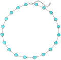 Created Turquoise Necklace for Women 14K Gold Plated Beaded Heart Choker Boho Necklaces Handmade Beach Summer Everyday Western Jewelry Gifts