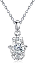 Moissanite Necklace for Women 925 Sterling Silver Eternal Pendant 1ct Lab Diamond Necklace Jewelry Gifts for Wife Girlfriend Mom