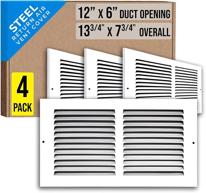 Fits 12x6 Duct Opening | Steel Return Air Grille by Handua | Vent Cover Grill by Handua