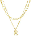 adoyi Valentines Day Gifts for Women Hers Dainty 14K Gold Plated Heart Initial Necklaces Layered Letter A-Z Pendant Necklace Stack Trendy Jewelry Birthday Valentines Day Gifts for Women Jewelry