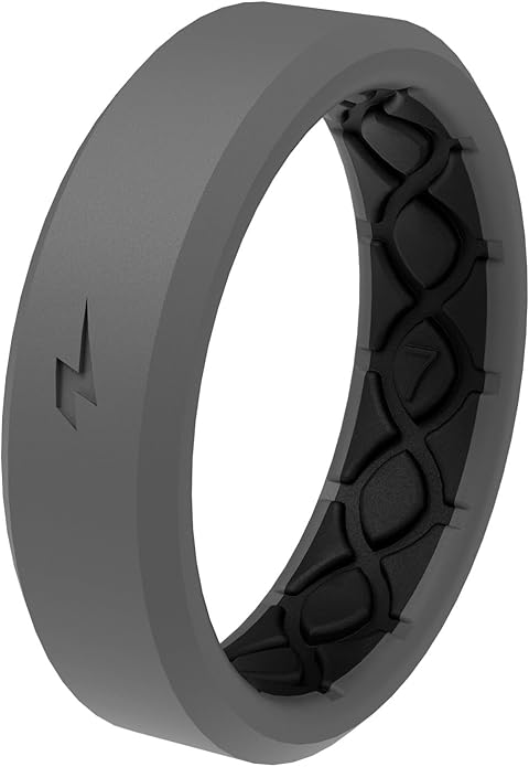 Groove Life Zeus Anti Stretch Silicone Ring Breathable Silicone Rings for Him and Her, Unique Design, Comfort Fit Ring