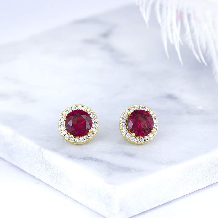 YOQUCOL 8MM Cubic Zirconia Crystal Clip On Stud Earrings Round Non Pierced Earrings for Women