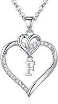 STORUP Valentines Gifts for Her Teen Girls - Heart Initial Necklaces for Women Girls, 14K-Gold-Plated CZ Initial A-Z Heart Necklaces for Teen Girl Jewelry Valentines Gifts for Women Mom Wife Sister