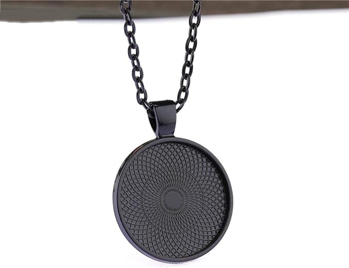 25pcs Round Bezel Pendant Trays Setting Cabochon Blank Base for DIY Crafting Photo Jewelry Findings Making Accessories 25mm Black