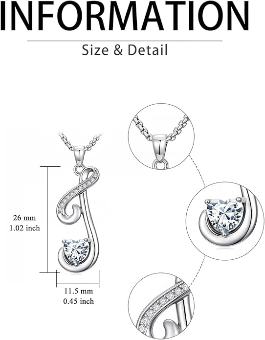 Valentines Day Gifts for Women Alphabet A to Z Initial Birthstone Pendant Necklaces for Women - 18k White Gold Plated Personalized Name Jewelry Valentine Mothers Day Birthday Gifts for Women Her Girlfriend