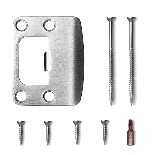 Restorer Door Strike Plate, 2-1/4" by 1-3/4" Standard Size | Repositioned 4 by MOSECYOU