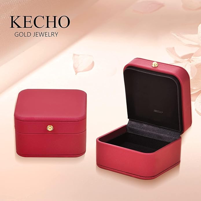 KECHO 14K Real Gold I Love You Forever Necklace Solid Yellow Gold Heart Birthstone Crystal Pendant Jewelry Birthday Mother's Day Anniversary Christmas Gifts for Women