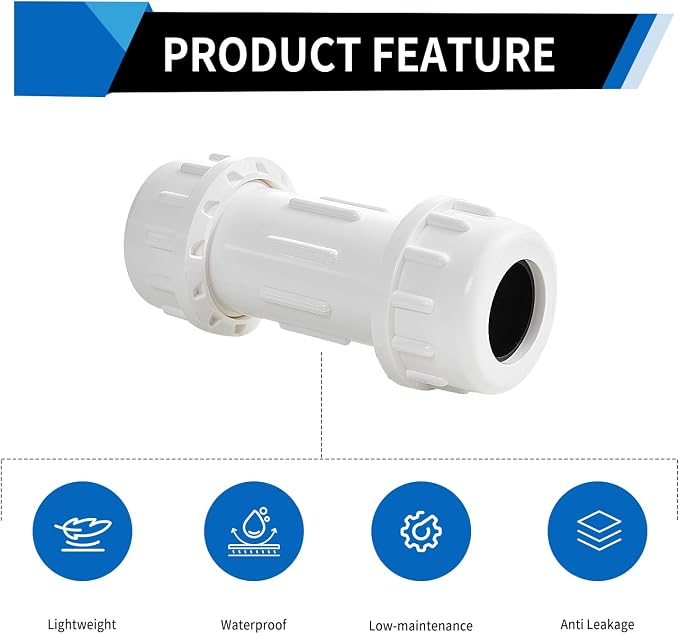 DONWARE 3-Pack 3/4-inch PVC Compression Coupling Cople de Compresión PVC | Pipe - Image 5