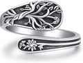 Spoon Ring for Women 925 Sterling Silver Hummingbird Ring Vintage Antique Spoon Rings Hummingbird Jewelry Adjustable Rings for Women