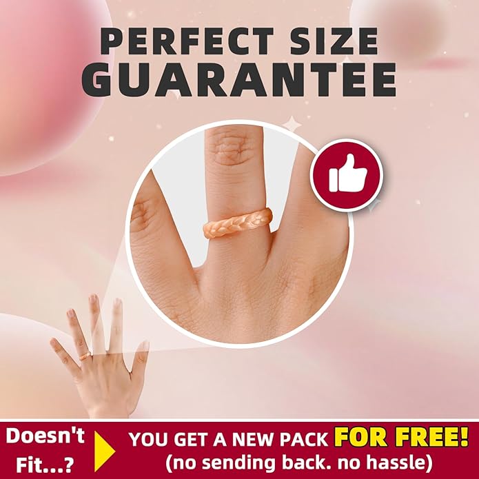Egnaro Women's Wedding Bands, Silicone Thin and Stackable Rubber Engagement Ring, Variety Multipack With Breathable Grooves Workout Accessories