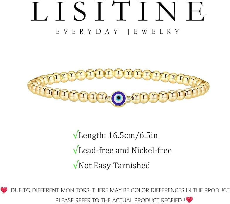 Gold Bracelets for Women 14K Gold Beaded Bracelets Stackable Bracelets for Women Gold Charm Bracelet Non Tarnish Gold Jewelry for Women Trendy