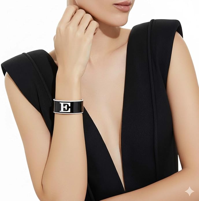 LILIE&WHITE Acrylic Monogram Resin Bracelet for Women Trendy Acrylic Statement Bracelets Jewelry Gift