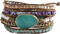 ZOSOJONA Women Handmade Boho Wrap Bracelets Natural Stone Variety Beads Strand Bracelet