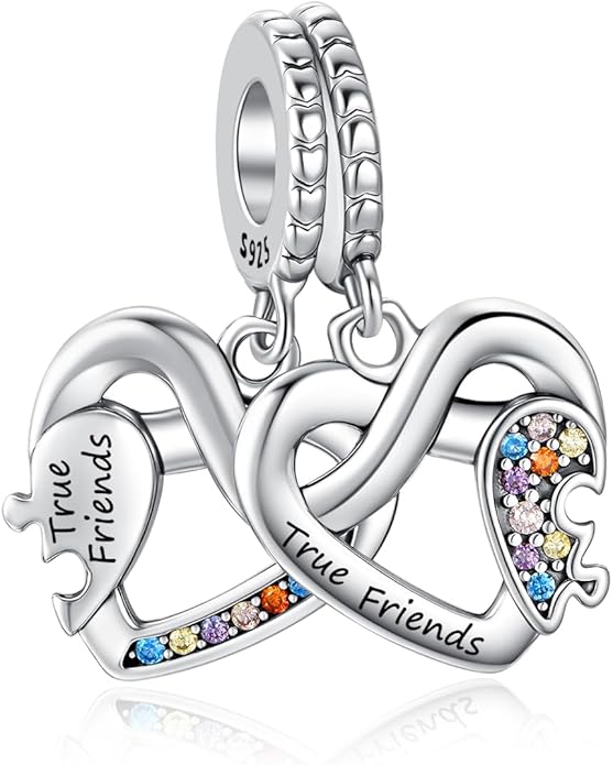 Birthday Fashion Love Heart Dangle Charm 925 Sterling Silver Charms fits Bracelets and Necklace Pendant Bead Charms Jewelry Present for Women Family Friends