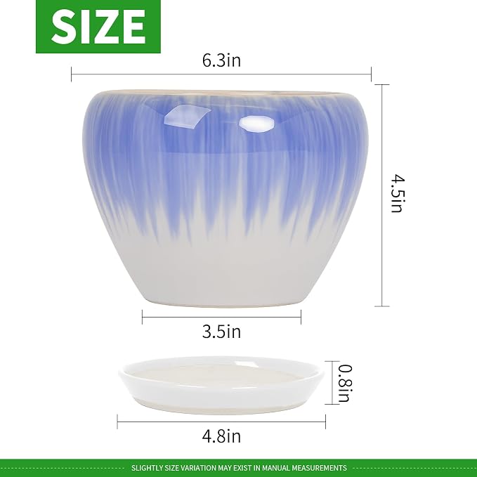 Deep Dream 6 Inch Plant Pots- Ceramic Planter Pot - Image 2
