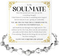 To My Soulmate Bracelet for Women, Heart Chain Bracelet with Shiny Stones, Perfect Birthday or Anniversary Christmas Gift for Soulmate with Message Card and Gift Box