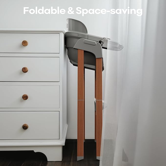 Fodoss Convertible Baby High Chair with Detachable Tray, Foldable High Chair for Eating with Thick Cushion, Silla para Comer de Bebe