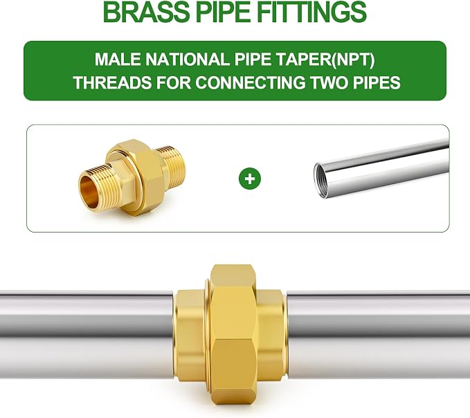 1PCS Brass Union，1" NPT Male x 1" NPT Male Brass Pipe Fitting - Image 5
