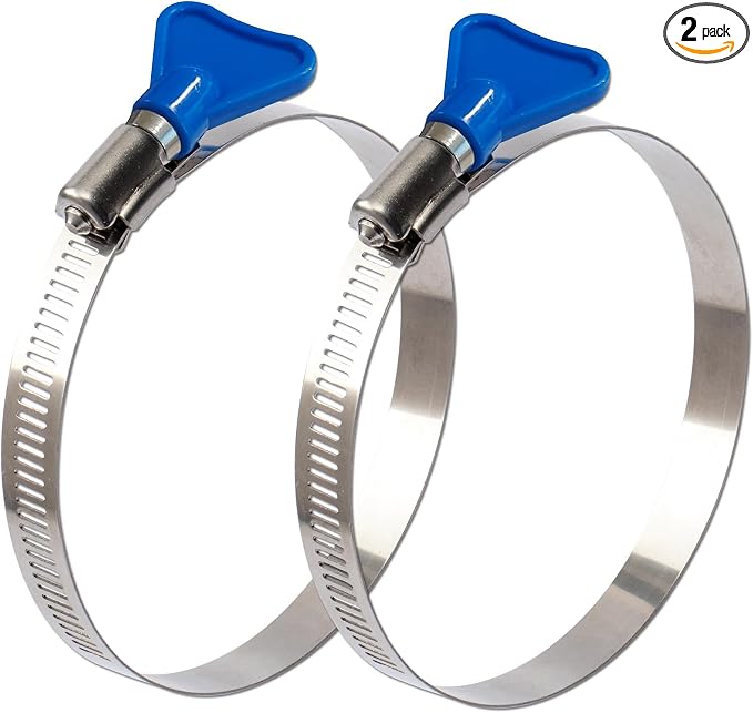 ISPINNER 2pcs 10 Inch Key-Type 304 Stainless Steel Worm Gear Hose Clamps by ISPINNER