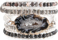 YGLINE Boho Handmade Wrap Leather Tube Crystal Stone Bracelet for Women