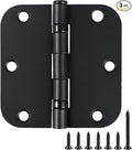 TDCHINGES Rounded Matte Black Door Hinges 3.5" 5/8"Radius Lasting No Squeak | 3 by TDCHINGES