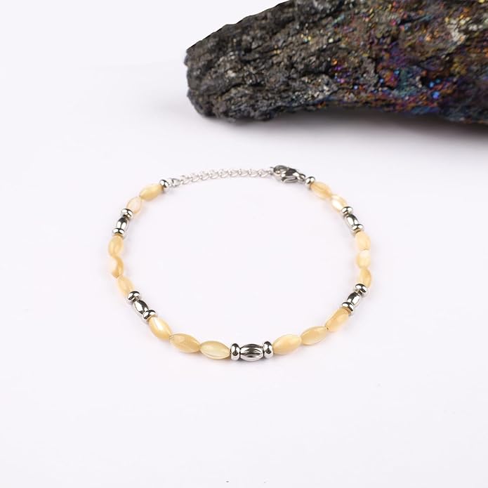 Natural Gem Stone Beaded Bracelets for Women Adjustable Stainless Steel Agate Lapis Tiger Eye Aventurine Rose Quartz