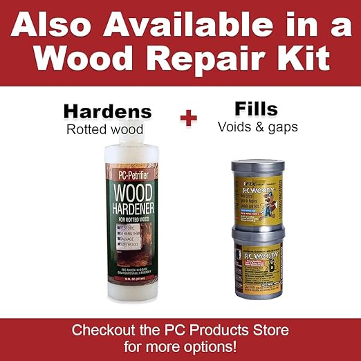 PC Products PC-Woody Wood Repair Epoxy Paste, Two-Part 12 oz in Two Cans - Image 6