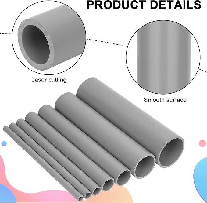 4Inch Grey Electrical Conduit PVC Pipe 17" Long Sch40 PVC Rigid Tube Round - Image 5