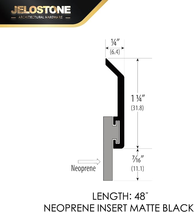 2 Pack - 48'' Commercial Door Bottom Sweep JS-N315, Heavy Duty Aluminum - Image 2