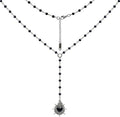 Black Stylish Gothic Necklace, Layered Beads Sun Necklace for Women, Black Bead Onyx Necklace, Goth Jewelry for Biker, Hiphop Punk Style for Women, Teenage