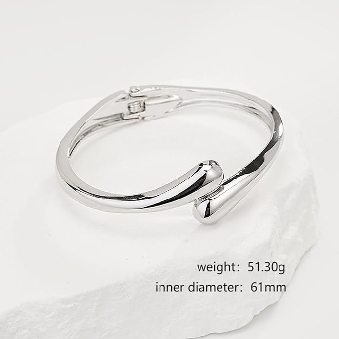 Chunky Gold/Silver Gold Cuff Bangle Bracelets for Women Trendy Hinged Cuff Open Wide Chunky Gold Bracelet Minimalist Bangle Jewelry Gift