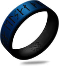Knot Theory Viking Silicone Ring - I Love You in Rune Characters Breathable Comfort Fit - Valentine's Engagement Mens Wedding Band