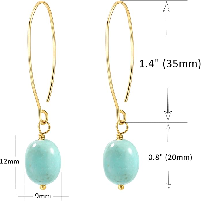 Geometric Drop Dangle Earrings Boho Statement Long Hoops 18k Gold Plated Lightweight Earrings for Women Girls