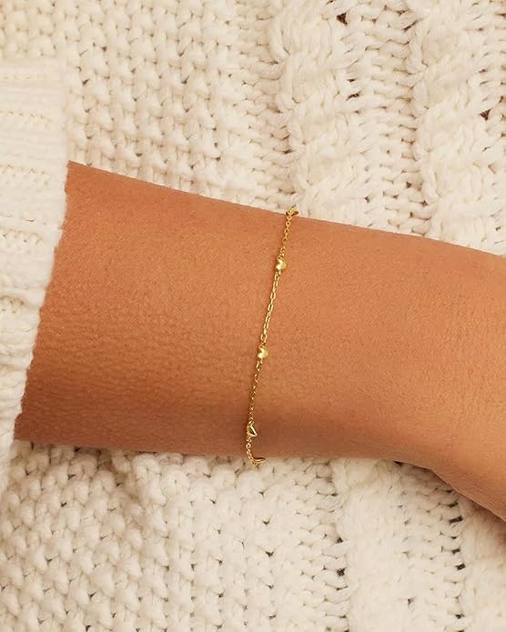 gorjana - Amour Bracelet 6 1/2" to 7" - 18k Gold Plated Brass - Layering with Other Jewelry - Elegant and Romantic Design - Adjustable for Perfect Fit - Ideal for Gifting Occasions