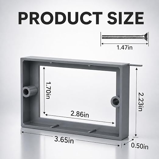 ABS 1/2 Inch Outlet Box Extender, Single Gang, 1 Pack | Single Gang Outlet Box - Image 2